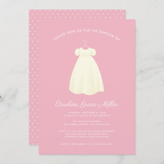 Simple Gown Customisable Baptism Invitation