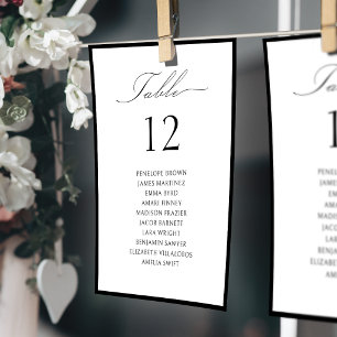 Simple Graceful Script Table Number Seating Chart