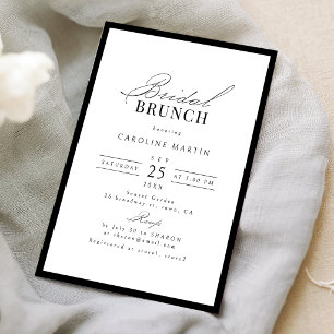 Simple Graceful Script Typography Bridal Brunch Invitation