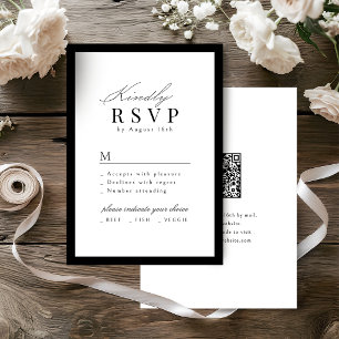 Simple Graceful Script Typography QR code Wedding RSVP Card