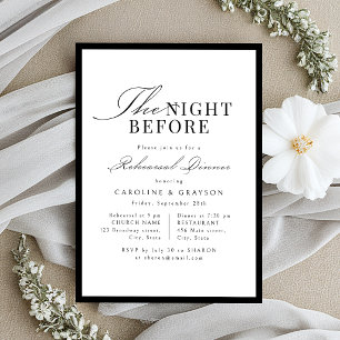 Simple Graceful Script Typography The Night Before Invitation