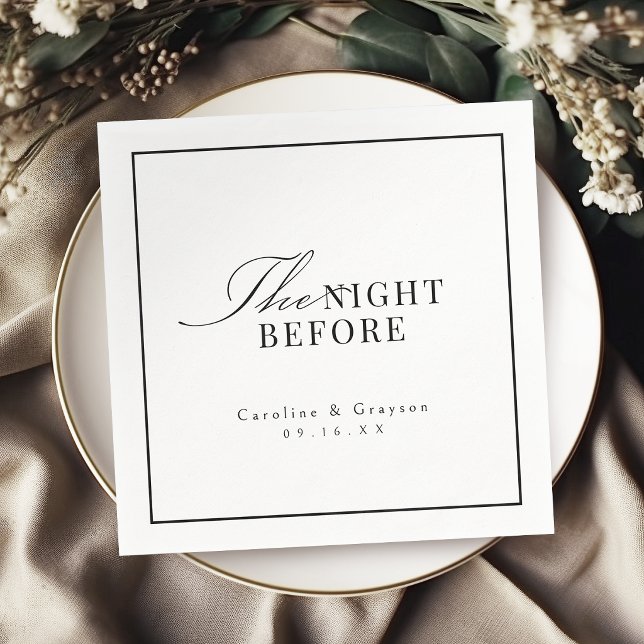 Simple Graceful Script Typography The Night Before Napkin (Simple Graceful Script Typography The Night Before Napkins)