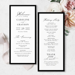 Simple Graceful Script Typography Wedding Program Menu