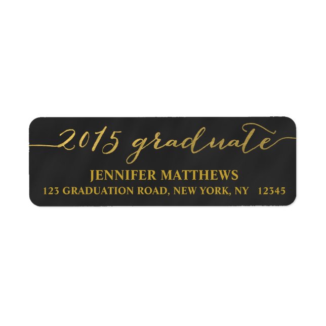 Simple Grad Chalkboard | Graduation Address Label (Front)