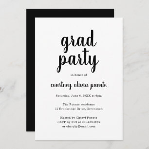 Simple Grad Party Modern Graduation Invitation
