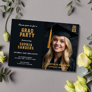 Simple Grad Party Photo Graduation Invitation
