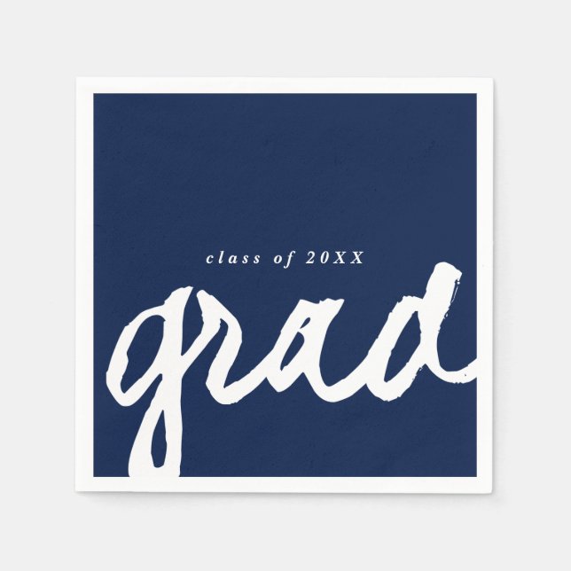Simple Grad Script | Graduation Party Napkin (Front)