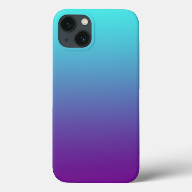 Simple Gradient Background Purple Turquoise Blue Case-Mate iPhone Case (Back)