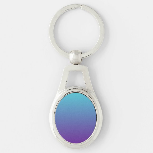 Simple Gradient Background Purple Turquoise Blue Key Ring (Front)