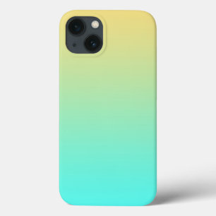 Simple Gradient Pastel Yellow Turquoise iPhone 13 Case
