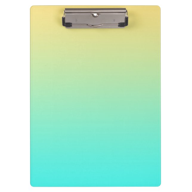 Simple Gradient Pastel Yellow Turquoise Clipboard (Front)