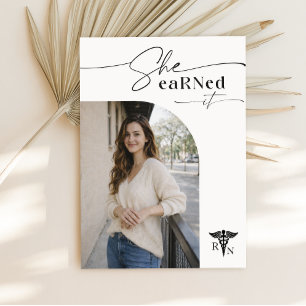 Simple Graduate Arch Photo Graduation Announcement Postcard