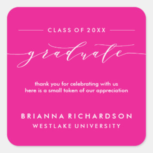 SIMPLE GRADUATE CALLIGRAPHY   THANK YOU STICKER