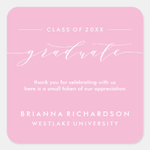 SIMPLE GRADUATE CALLIGRAPHY   THANK YOU STICKER