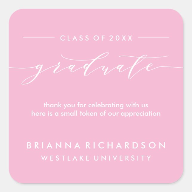 SIMPLE GRADUATE CALLIGRAPHY | THANK YOU STICKER (Front)