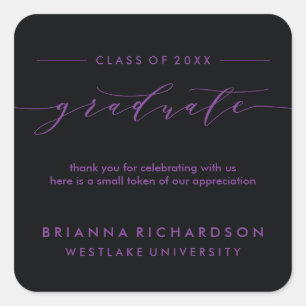 SIMPLE GRADUATE CALLIGRAPHY   THANK YOU STICKER