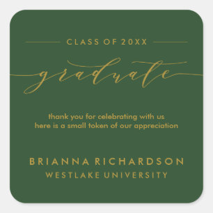 SIMPLE GRADUATE CALLIGRAPHY   THANK YOU STICKER