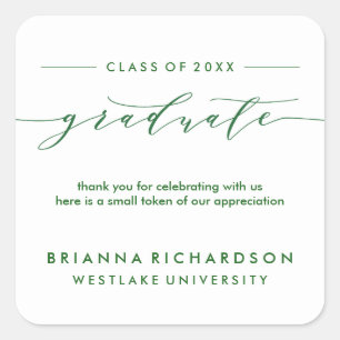 SIMPLE GRADUATE CALLIGRAPHY   THANK YOU STICKER