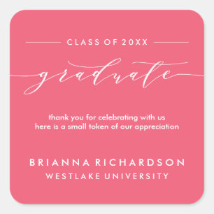 SIMPLE GRADUATE CALLIGRAPHY THANK YOU STICKER