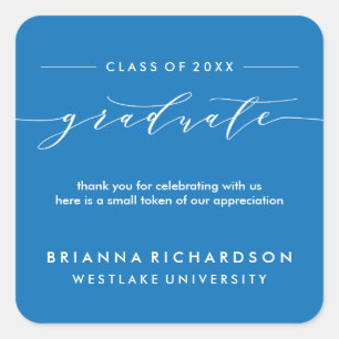SIMPLE GRADUATE CALLIGRAPHY THANK YOU STICKER