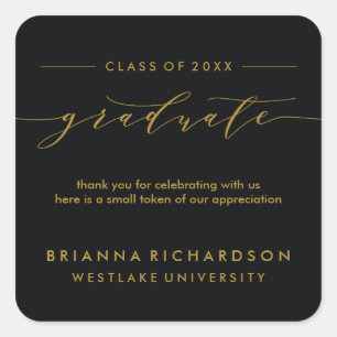 SIMPLE GRADUATE CALLIGRAPHY THANK YOU STICKER
