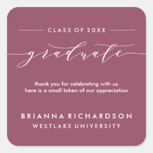 SIMPLE GRADUATE CALLIGRAPHY THANK YOU STICKER