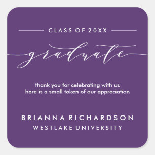 SIMPLE GRADUATE CALLIGRAPHY   THANK YOU STICKER