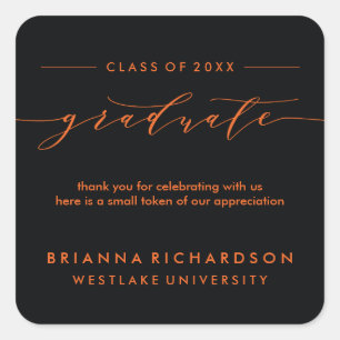 SIMPLE GRADUATE CALLIGRAPHY   THANK YOU STICKER