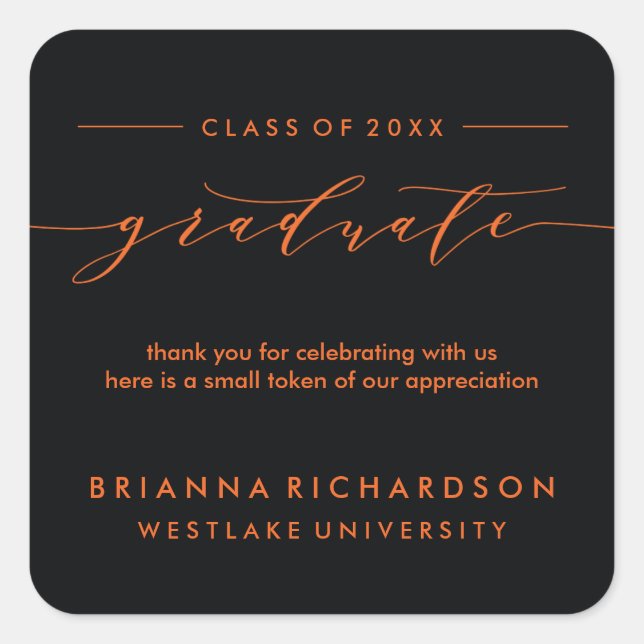 SIMPLE GRADUATE CALLIGRAPHY | THANK YOU STICKER (Front)
