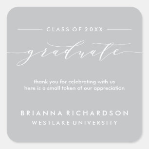 SIMPLE GRADUATE CALLIGRAPHY   THANK YOU STICKER