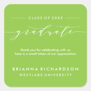 SIMPLE GRADUATE CALLIGRAPHY THANK YOU STICKER