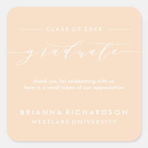 SIMPLE GRADUATE CALLIGRAPHY   THANK YOU STICKER