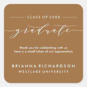 SIMPLE GRADUATE CALLIGRAPHY THANK YOU STICKER