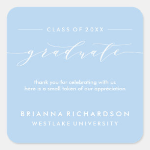 SIMPLE GRADUATE CALLIGRAPHY   THANK YOU STICKER