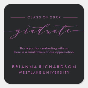 SIMPLE GRADUATE CALLIGRAPHY   THANK YOU STICKER