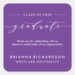 SIMPLE GRADUATE CALLIGRAPHY   THANK YOU STICKER