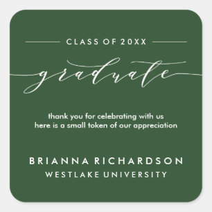SIMPLE GRADUATE CALLIGRAPHY   THANK YOU STICKER