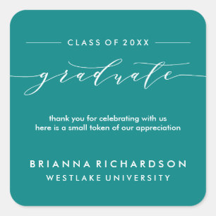 SIMPLE GRADUATE CALLIGRAPHY THANK YOU STICKER