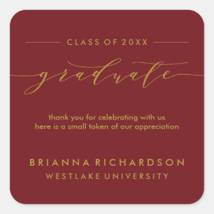 SIMPLE GRADUATE CALLIGRAPHY   THANK YOU STICKER