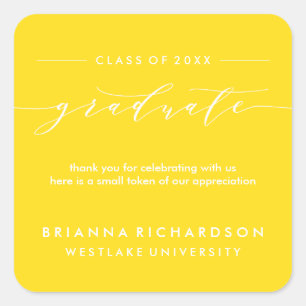 SIMPLE GRADUATE CALLIGRAPHY THANK YOU STICKER