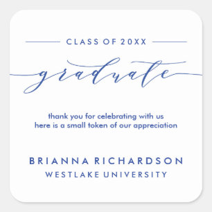 SIMPLE GRADUATE CALLIGRAPHY   THANK YOU STICKER