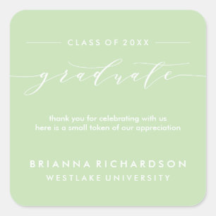 SIMPLE GRADUATE CALLIGRAPHY   THANK YOU STICKER