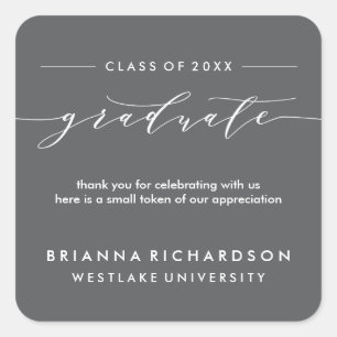SIMPLE GRADUATE CALLIGRAPHY THANK YOU STICKER
