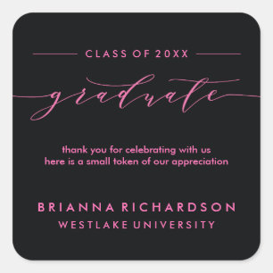 SIMPLE GRADUATE CALLIGRAPHY   THANK YOU STICKER