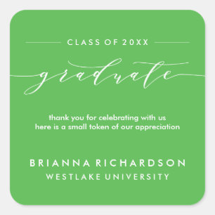 SIMPLE GRADUATE CALLIGRAPHY   THANK YOU STICKER