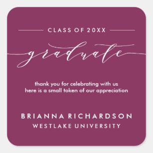 SIMPLE GRADUATE CALLIGRAPHY THANK YOU STICKER