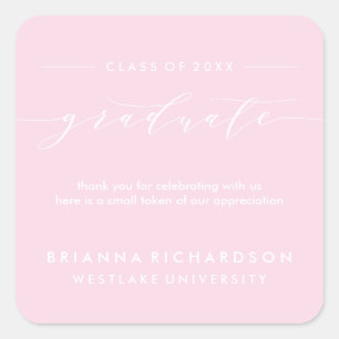 SIMPLE GRADUATE CALLIGRAPHY   THANK YOU STICKER
