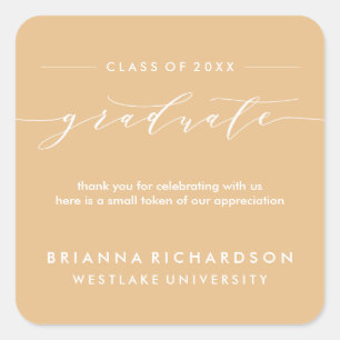 SIMPLE GRADUATE CALLIGRAPHY   THANK YOU STICKER