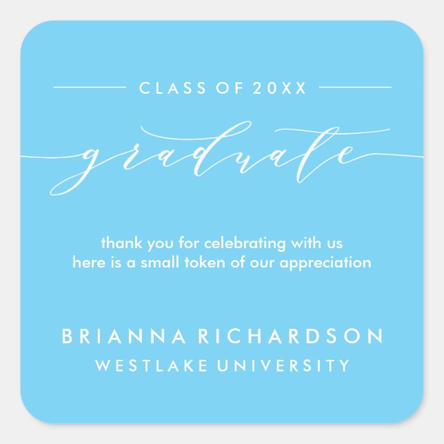 SIMPLE GRADUATE CALLIGRAPHY | THANK YOU STICKER (Front)
