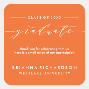 SIMPLE GRADUATE CALLIGRAPHY   THANK YOU STICKER